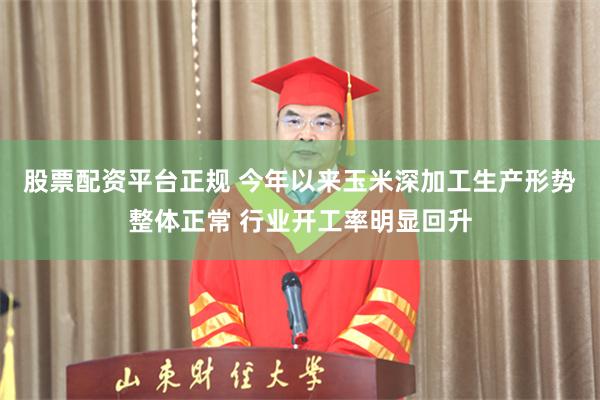 股票配资平台正规 今年以来玉米深加工生产形势整体正常 行业开工率明显回升