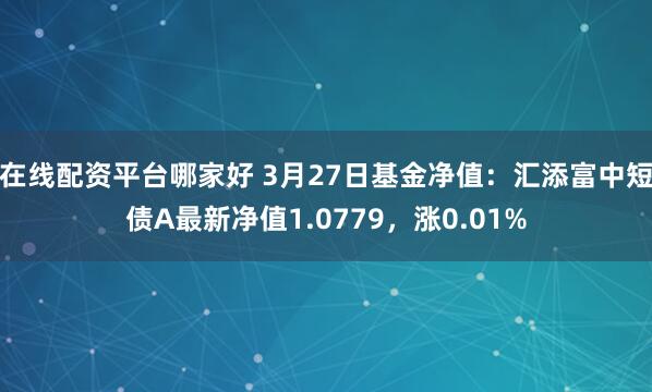 在线配资平台哪家好 3月27日基金净值：汇添富中短债A最新净值1.0779，涨0.01%