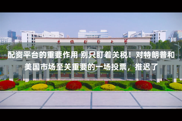 配资平台的重要作用 别只盯着关税！对特朗普和美国市场至关重要的一场投票，推迟了