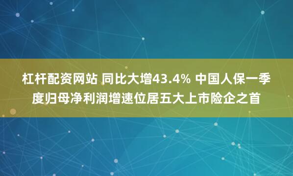 杠杆配资网站 同比大增43.4% 中国人保一季度归母净利润增速位居五大上市险企之首