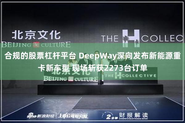 合规的股票杠杆平台 DeepWay深向发布新能源重卡新车型 现场斩获2273台订单