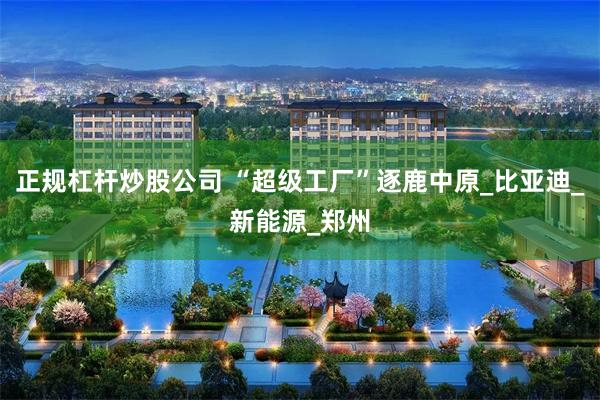 正规杠杆炒股公司 “超级工厂”逐鹿中原_比亚迪_新能源_郑州